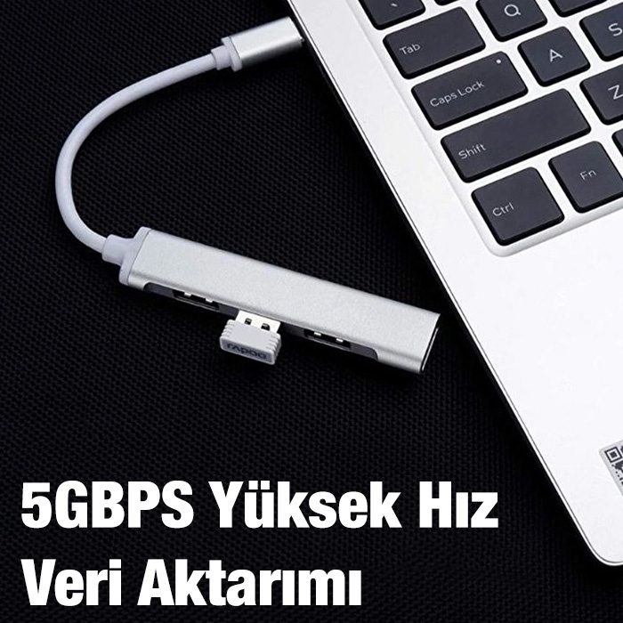 Ally C-809 4in1 Type-C to USB Hub Adaptör Çevirici Dönüştürücü Çoğaltıcı