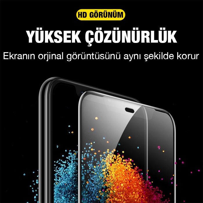 iPhone 11 Pro 5.8inç Full Glue Matte Tempered Cam Ekran Koruyucu iPhone XS - X