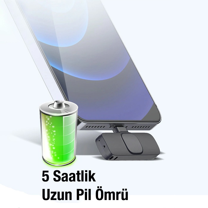 Universal K8 Type-C Tak Konuş Wireless Kablosuz Mini Yaka Mikrofonu Canlı Yayın Mikrofonu