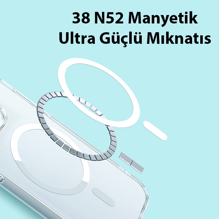 Baseus Crystal iPhone 14 6.1 Magsafe Silikon Kılıf + Tempered Ekran Koruyucu Set