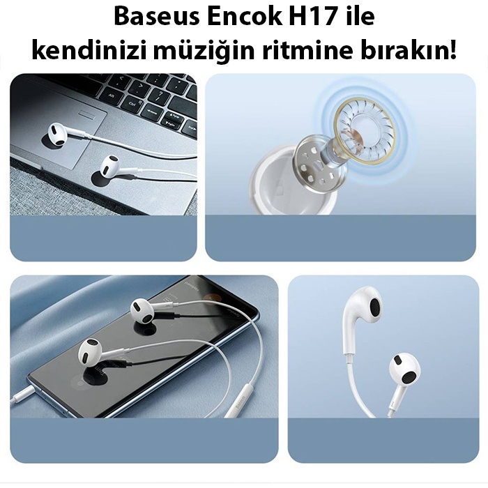 Baseus Encok H17 3.5mm Universal Kablolu Kulak İçi Kulaklık