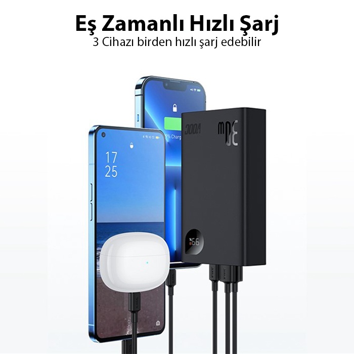 Baseus Adaman2 Digital Display 20000mAh 30W  Powerbank Taşınabilir Şarj Cihazı VOOC Edition