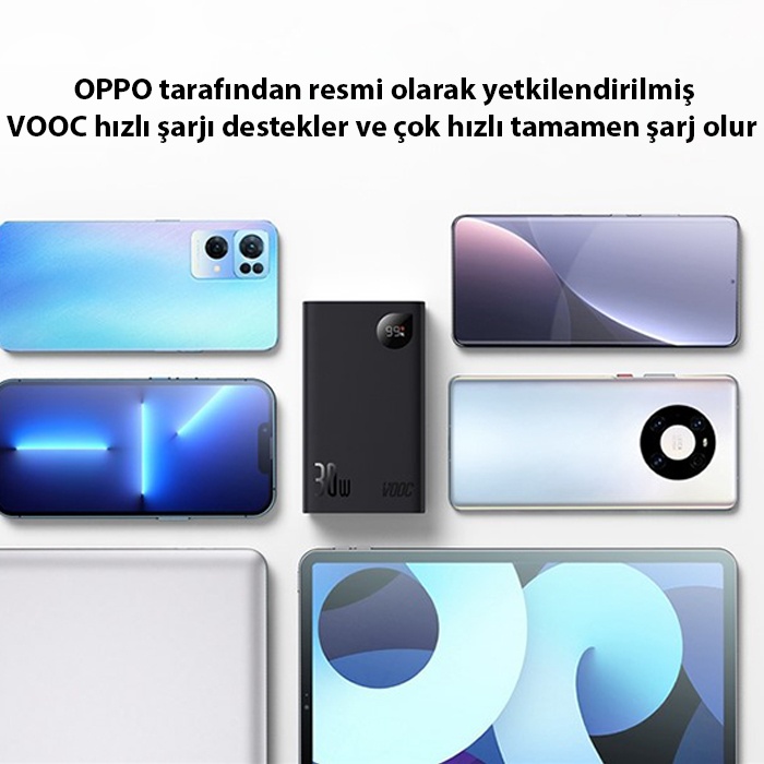 Baseus Adaman2 Digital Display 20000mAh 30W  Powerbank Taşınabilir Şarj Cihazı VOOC Edition