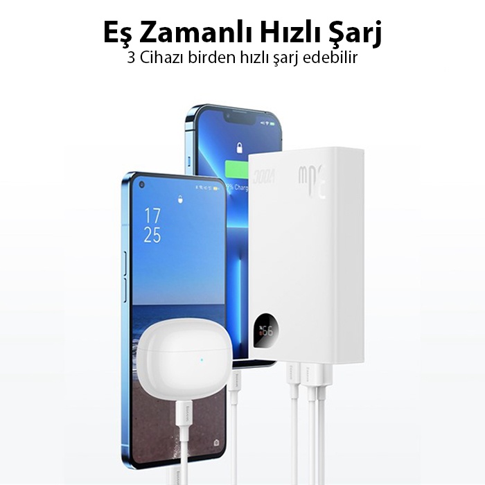 Baseus Adaman2 Digital Display 20000mAh 30W  Powerbank Taşınabilir Şarj Cihazı VOOC Edition