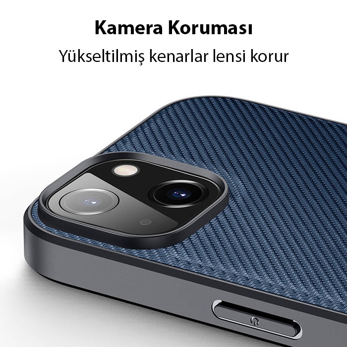 Dux Ducis Fino Serisi iPhone 14 6.1 Premium Dokuma Silikon Kılıf