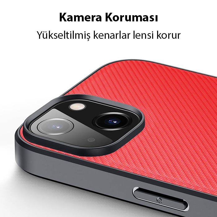 Dux Ducis Fino Serisi iPhone 14 Plus 6.7 Premium Dokuma Silikon Kılıf