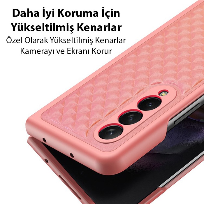 Dux Ducis Venice Seri SM Galaxy Z Fold3 5G Premium Deri Kılıf