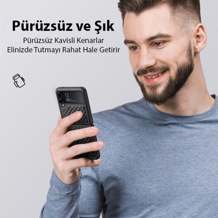 Dux Ducis Venice Seri SM Galaxy Z Flip3 5G Premium Deri Kılıf