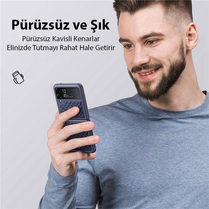 Dux Ducis Venice Seri SM Galaxy Z Flip4 5G Premium Deri Kılıf