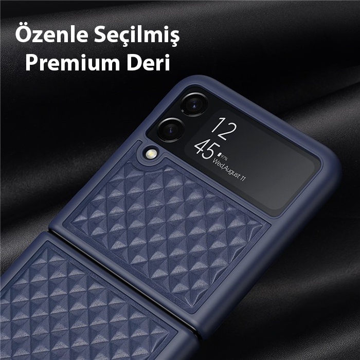 Dux Ducis Venice Seri SM Galaxy Z Flip4 5G Premium Deri Kılıf