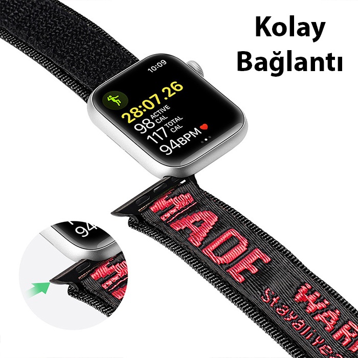 Dux Ducis Apple Watch 42-44-45MM için Kayış Kordon Lylon Loop