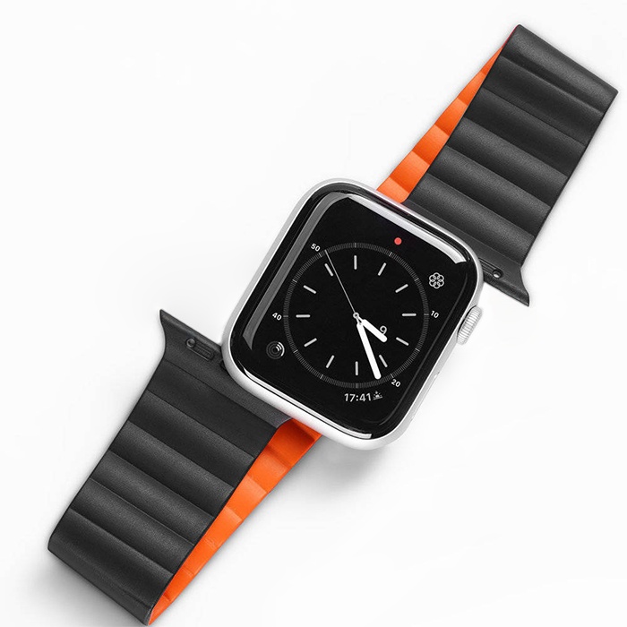 DUX DUCIS Apple Watch 38-40-41MM için Manyetik Zincir Versiyon PU Deri Kayış Kordon