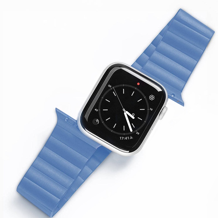 DUX DUCIS Apple Watch 42-44-45MM için Manyetik Zincir Versiyon PU Deri Kayış Kordon