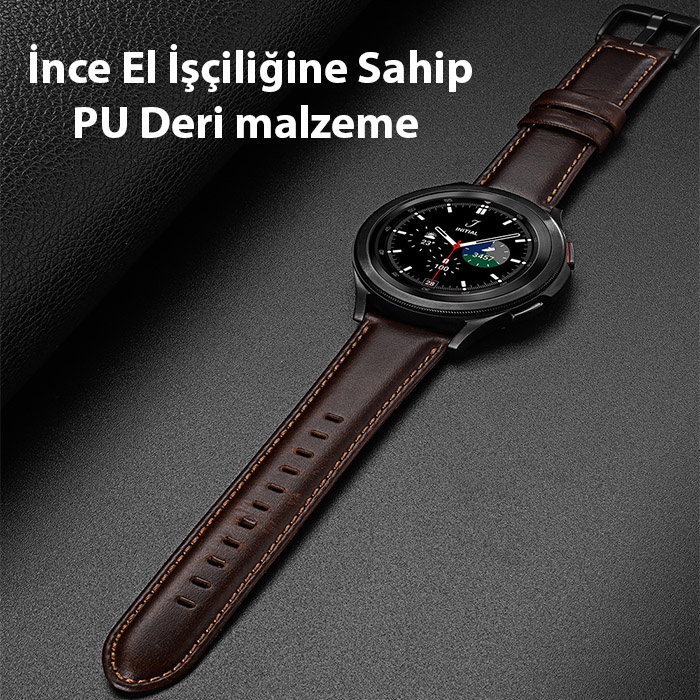 Dux Ducis SM Galaxy Watch 20MM-Huawei GT2-GT3 42MM-Magic 2 42MM için Business Deri Kayış Kordon