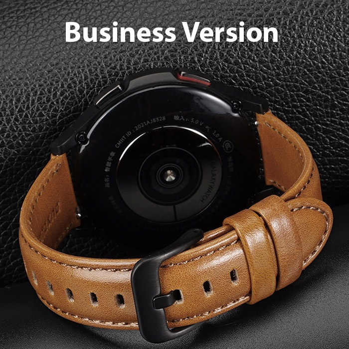 Dux Ducis SM Galaxy Watch 22MM-Huawei GT3-GT3 Pro 46MM-Magic 2 46MM için Business Deri Kayış Kordon