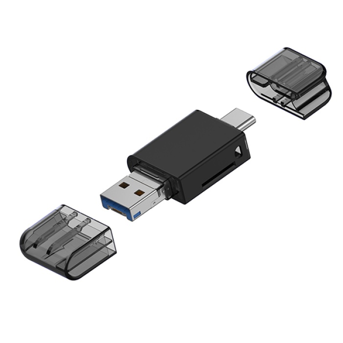 Universal USB 3.0+Type-c+Lightning Sd Kart Okuyucu - Hızlı Card Reader