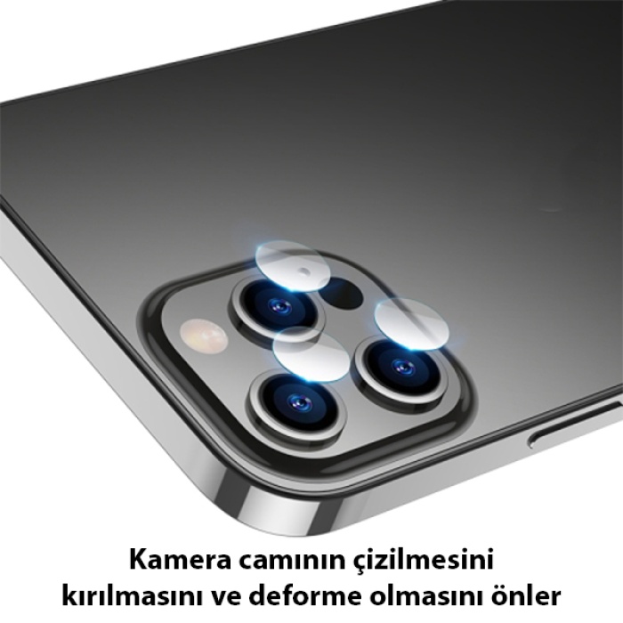 İPhone 14 Pro-Pro Max Tempered Glass Cam Kamera Koruyucu