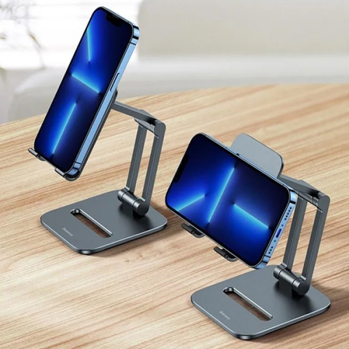 Baseus Desktop Biaxial Çift Eksenli Masaüstü Katlanabilir Metal Telefon Standı - Telefon Tutucu