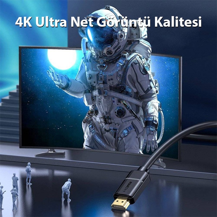 Baseus High Definition HDMI To HDMI Görüntü Kablosu - 4K 60Hz 3D HDR 18Gbps 1m