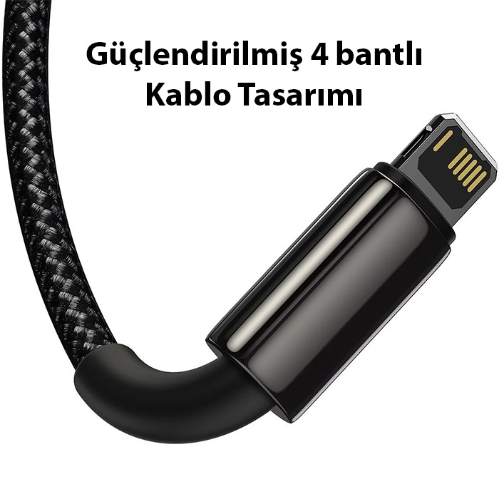 Baseus Tungsten Gold 3.5A 3 in 1 Hızlı Şarj Kablosu 1.5 Metre