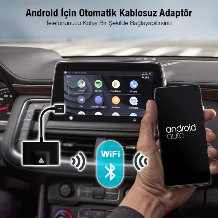 USB+Type-C Adaptör Android Kablosuz Carplay Adaptör Çevirici