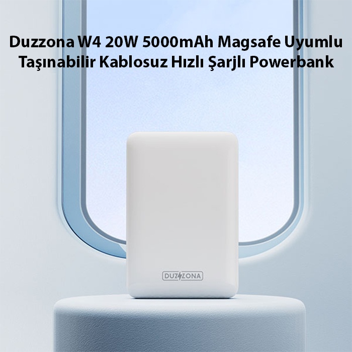 Duzzona W4 20W 5000mAh Magsafe Uyumlu Taşınabilir Kablosuz Hızlı Şarjlı Powerbank