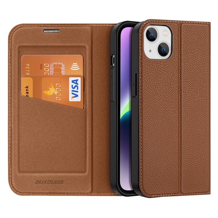 Dux Ducis iPhone 14 Plus 6.7 Kılıf Skin X2 Series PU Deri Manyetik Kapaklı Kılıf Magnetic Folio Case