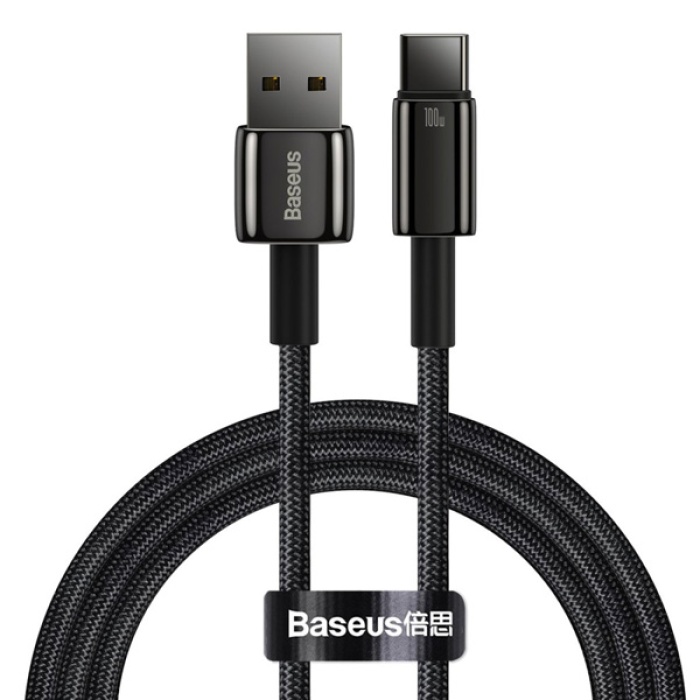 Baseus Tungsten Gold 100W USB + Type-C Hızlı Şarj 480mb-s Data Kablosu 1m