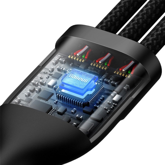 Baseus Flash Series II 100W Type-C Lightning Micro USB 3in1 Hızlı Şarj Kablosu