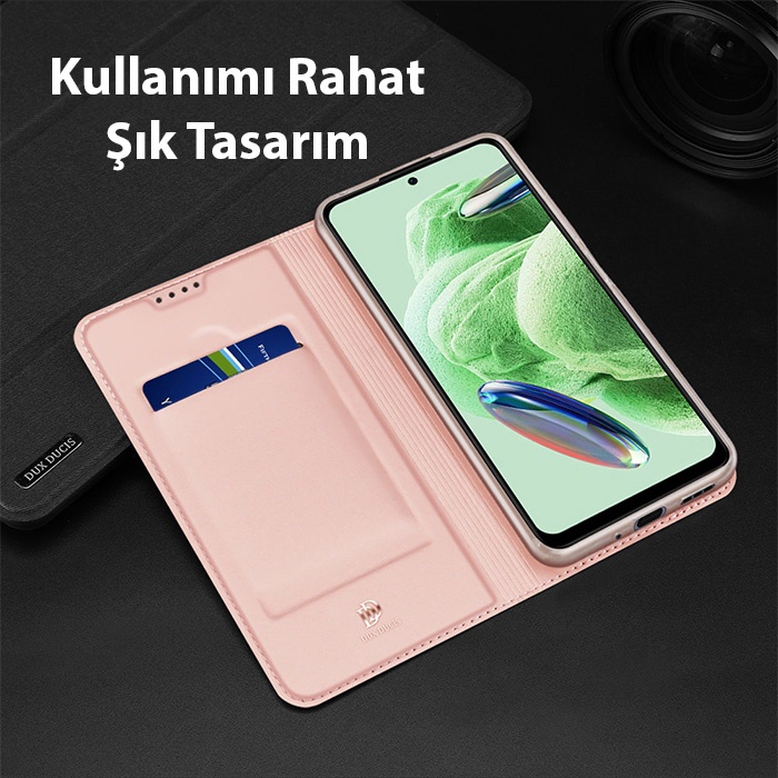 Dux Ducis Xiaomi Poco X5 Pro 5G Kılıf Skin Pro Series Flip Cover Kapaklı Kılıf