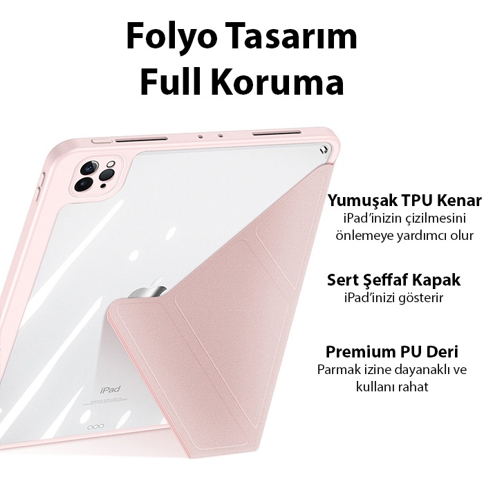 Dux Ducis iPad Pro 12.9 2022-2021-2020-2018 Magi Series Kapaklı Kılıf