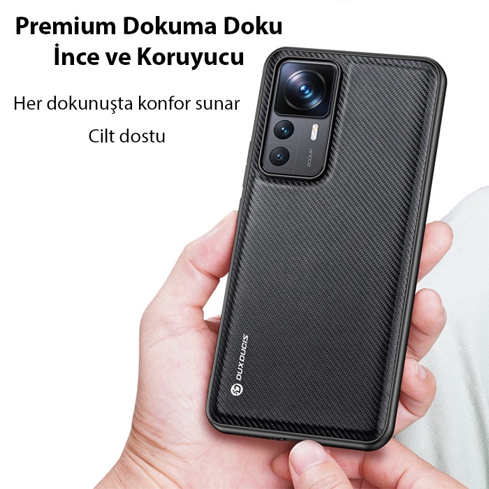 Dux Ducis Xiaomi 12T-12T Pro Fino Serisi Premium Dokuma Silikon Kılıf