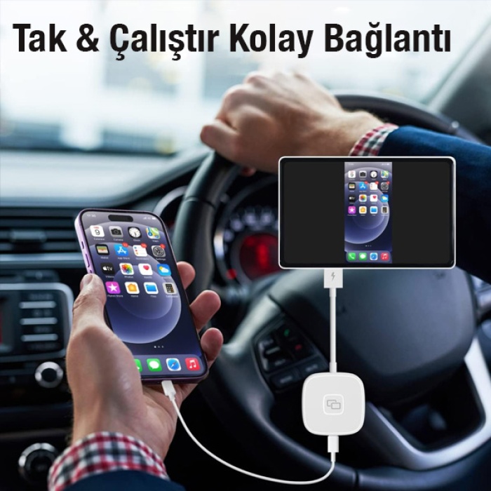 Universal USB+ Lightning Apple iPhone Carplay Mirror Ekran Yansıtıcı Adaptör Çevirici