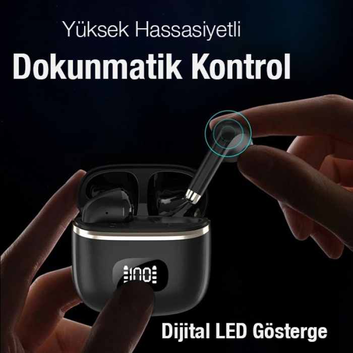 HOCO EQ1 TWS Led Ekranlı Kablosuz Bluetooth 5.3 Kulakiçi Kulaklık