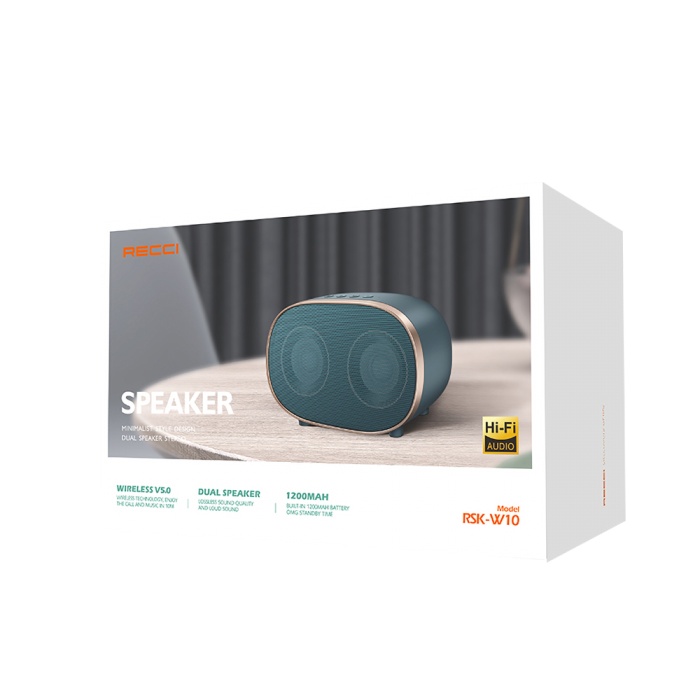 Recci RSK-W10 TF/AUX Hi-Fi Wireless Bluetooth 5.0 Speaker Hoparlör