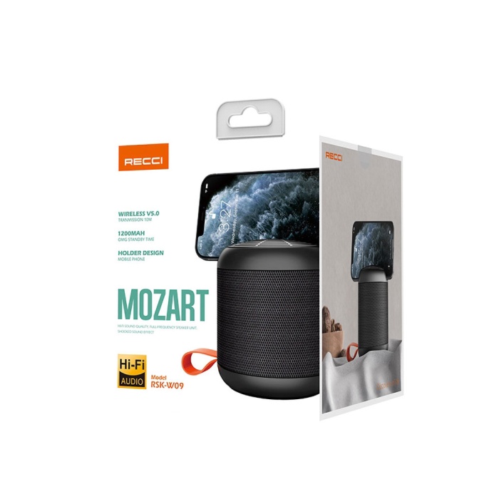 Recci RSK-W09 Mozart Serisi Hi-Fi Askılı Telefon Tutuculu Wireless Bluetooth Speaker Hoparlör