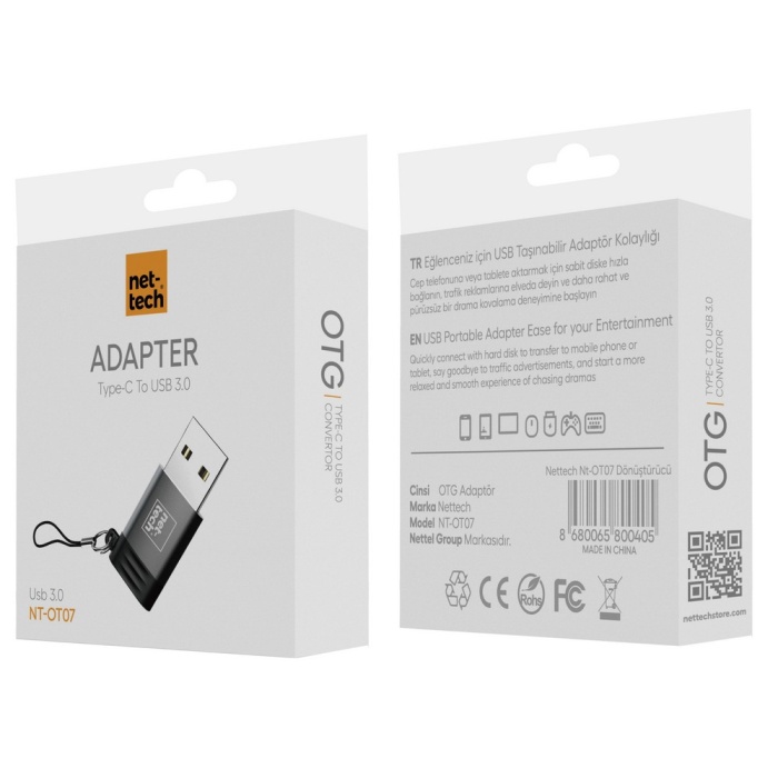 Nettech NT-OT07 Type-C To USB 3.0 Çevirici Dönüştürücü Adaptör