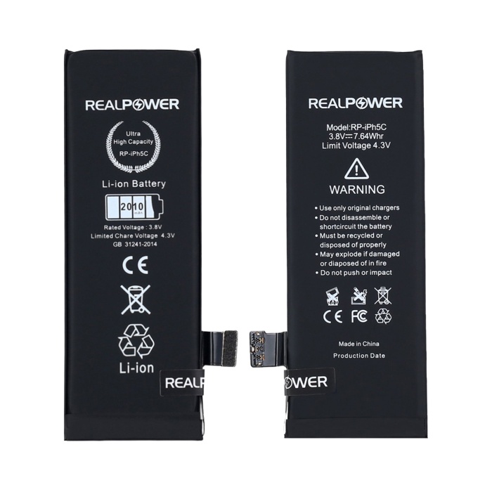 Apple iPhone 5C Uyumlu RealPower 2000 MAh Batarya