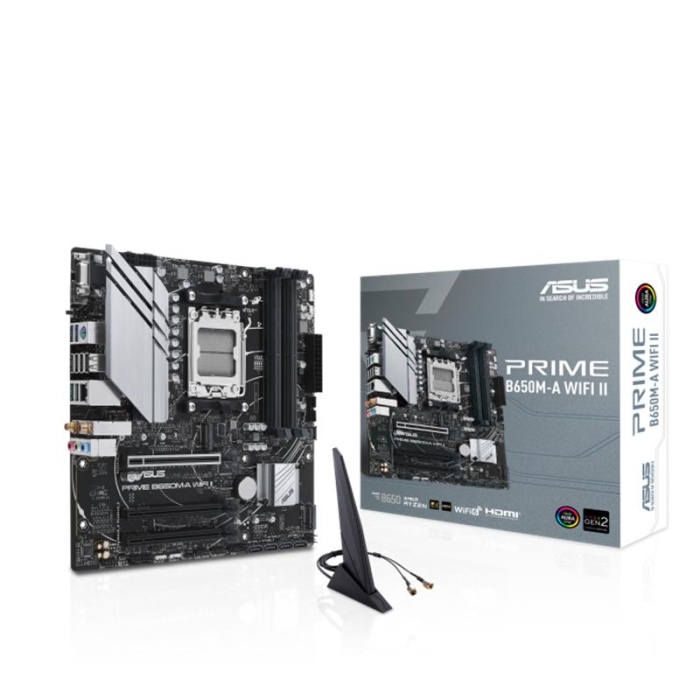 ASUS PRIME B650M-A WIFI II DDR5 6400MHZ 1XVGA 1XHDMI 1XDP 2XM.2 USB 3.2 AM5 MATX