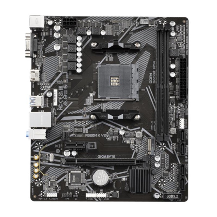 GIGABYTE A520M K V2 1.0 DDR4 5100MHZ 1XVGA 1XHDMI 1XM.2 USB 3.2 MATX AM4