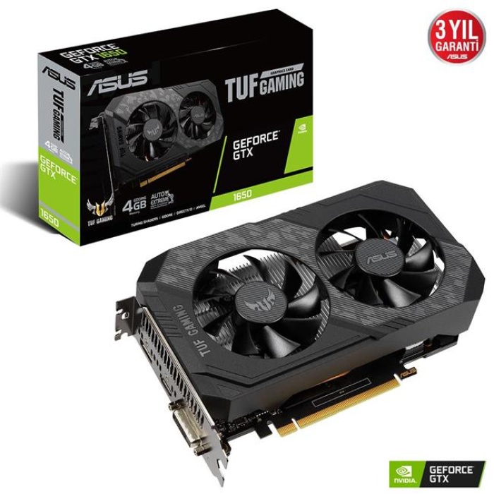 ASUS GEFORCE TUF-GTX1650-O4GD6-GAMING 4GB GDDR6 128BIT 1XHDMI 1XDP 1XDVI EKRAN KARTI