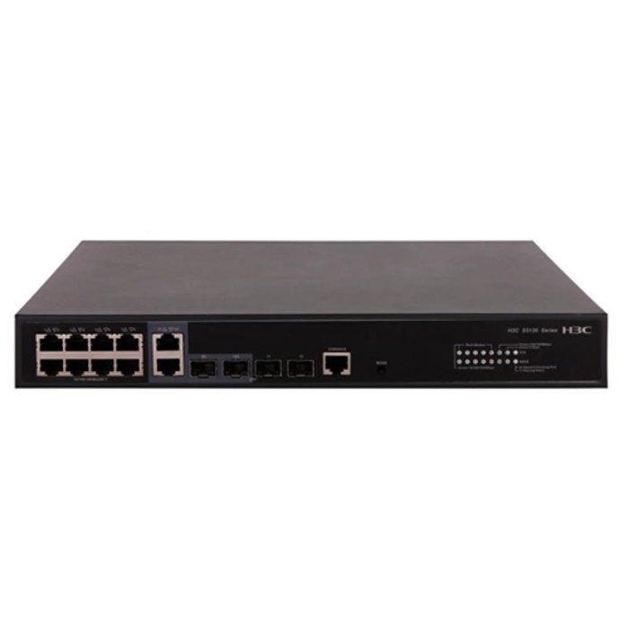 H3C 9801A1NC LC-5130S-12TP-HPWR-EI-GL 8 PORT GIGABIT + 2XRJ45/2XSFP COMBO L2+ YÖNETİLEBİLİR 125W POE SWITCH