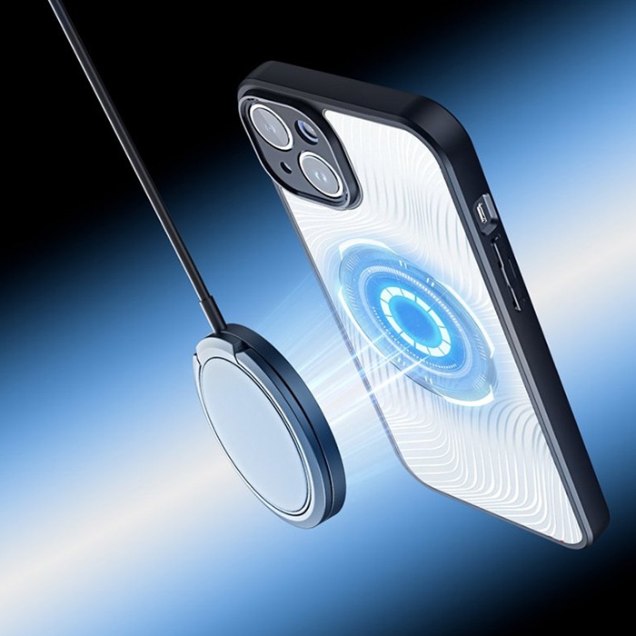 Dux Ducis iPhone 14 Aimo Series MagSafe Premium Buzlu Sert PC-TPU Kılıf