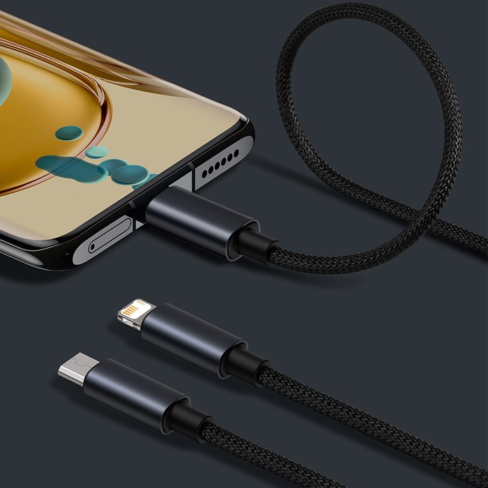 Baseus Minimalist Series 3in1 USB to Type-C + Lightning + Micro USB Hızlı Data Şarj Kablosu