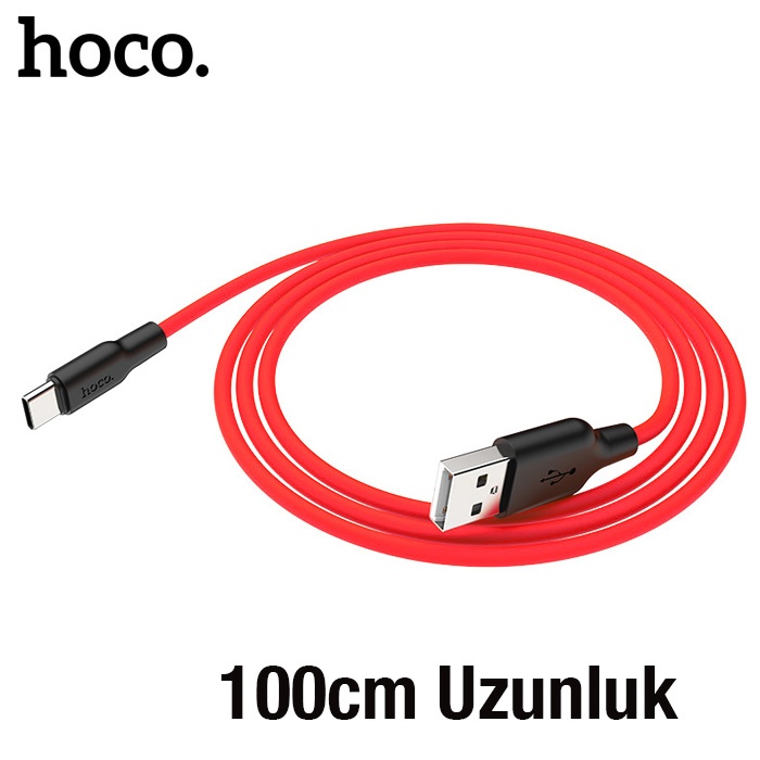HOCO X21 Plus USB to Type-C 3A Silikon Hızlı Şarj ve Data Kablosu