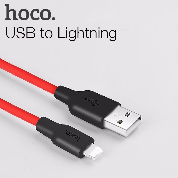 HOCO X21 USB to iPhone Lightning 2A Silikon Hızlı Şarj ve Data Kablosu