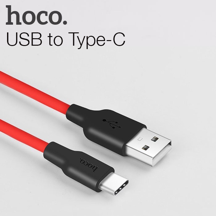 HOCO X21 USB to Type-C 3A Silikon Hızlı Şarj ve Data Kablosu