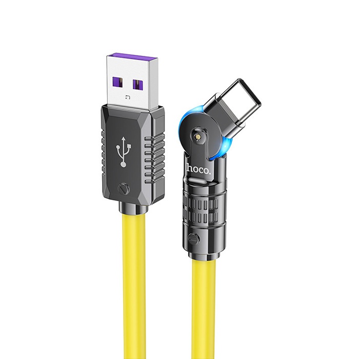 HOCO U118 Döner Başlıklı 100W USB to Type-C Hızlı Şarj ve Veri Kablosu