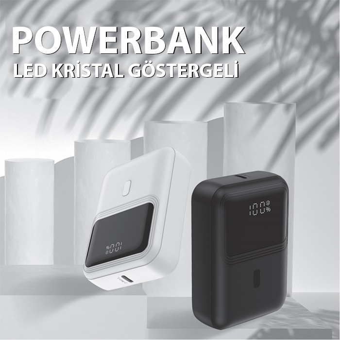 WOLG H5 22.5W 10000 mAh Dijital Göstergeli Hızlı Şarj Powerbank