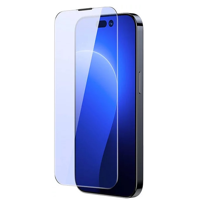 Baseus Crystal 0.3mm Anti-Blue iPhone 14 Pro Full Tempered Ekran Koruyucu 2 Adet Set